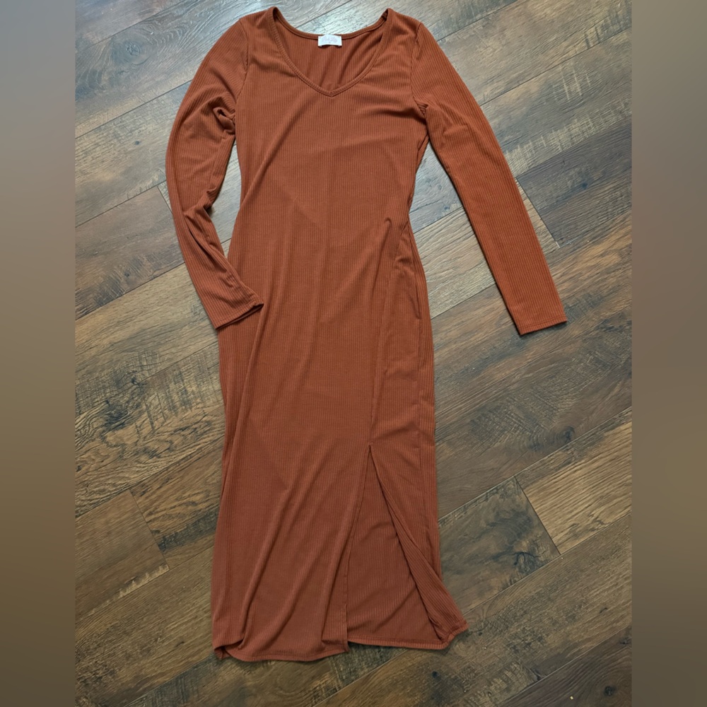 Pink Lily Terracotta Ribbed Dress